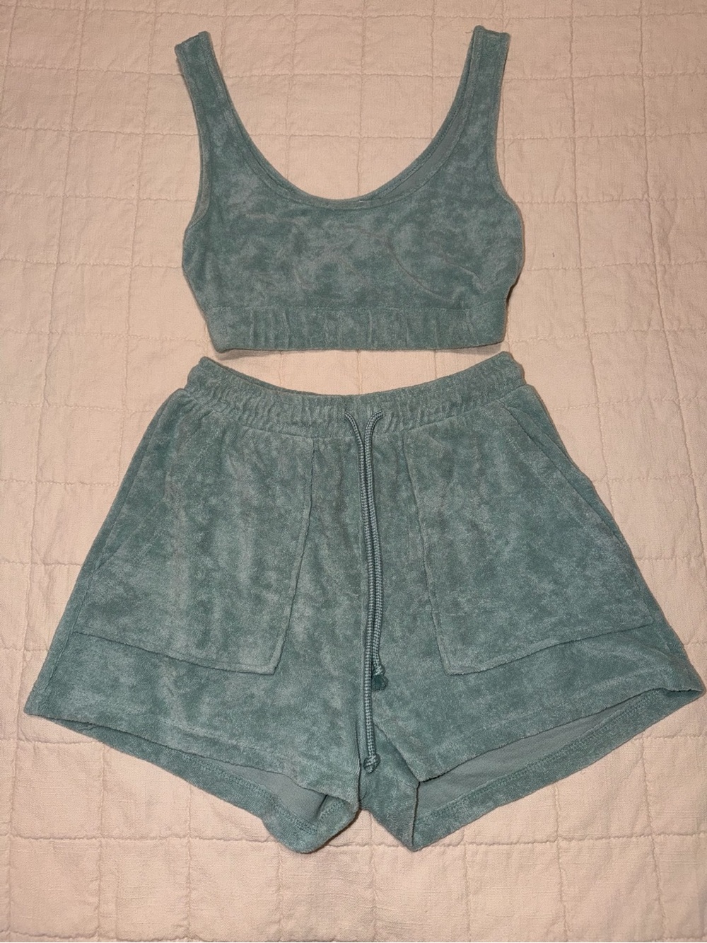 ZARA Seafoam Green Matching Two-Piece Lounge Set